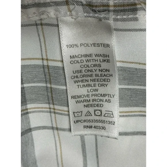 Haggar Shirt Mens Large Tall White Plaid Cool 18 Tec Golf Button Up Short Sleeve - Picture 5 of 9